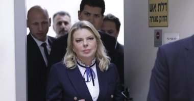 Sara Netanyahu, wife of Israeli Prime Minister Benjamin Netanyahu, attends a hearing at the Magistrate's Court in Rishon LeZion, Israel, Monday, Jan. 23, 2023. (AP File Photo)