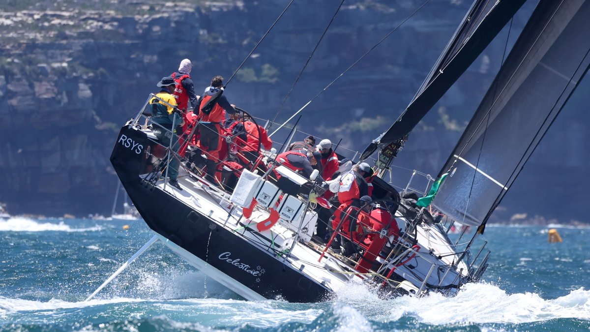 Celestial sails up the harbor during the 2024 Sydney Hobart Yacht Race, Sydney, Australia, Dec. 26, 2024. (EPA Photo)