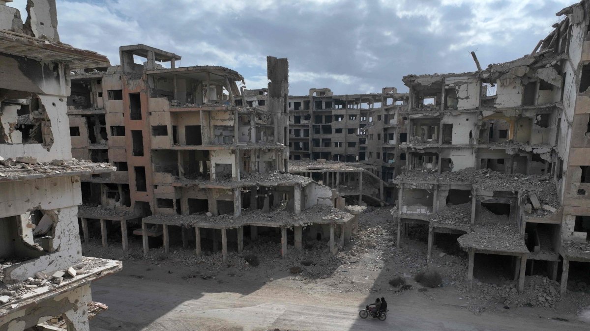 This aerial view shows a neighborhood devastated by the Syrian civil war, Daraya, Damascus, Dec. 26, 2024. (AFP Photo)