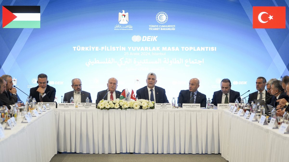 The Second Term Meeting of the Türkiye-Palestine Economic Cooperation Council held in Istanbul, Dec. 27, 2024. (AA Photo)