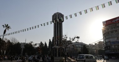 A general view of the street as security forces keep watch, Homs, Syria, Dec. 26, 2024. (Reuters Photo)