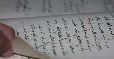 Lost hadwritten books rediscovered at an auction, Elazığ, eastern Türkiye, Dec. 27, 2024. (IHA Photo)