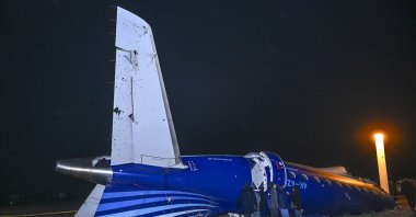 Wreckage of the passenger plane Embraer ERJ-190AR at the crash site near Aktau, Kazakhstan, Dec. 25, 2024. (EPA Photo)