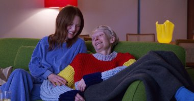 This image released by Sony Pictures Classics shows Julianne Moore (L) and Tilda Swinton in a scene from &quot;The Room Next Door.&quot; (AP Photo)