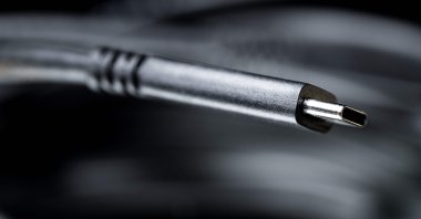 This photograph shows a USB-C cable, Paris, France, Oct. 4, 2022. (AFP Photo)