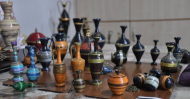 Group of handcrafted art pieces made from recycled materials in Eskişehir, Türkiye, Dec. 29, 2024. (AA Photo)