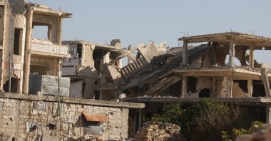 A destroyed building showing the aftermath of conflict, Deraa, Syria, Dec. 27, 2024. (AA Photo)