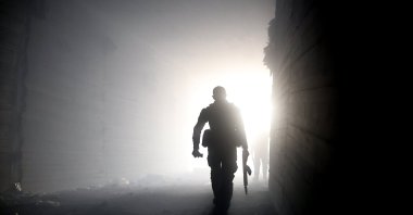A photograph of the network of tunnels, which is wide enough to fit a truck and reaches seven meters in height at some points in Manbij district, which was liberated from the terrorist organization PKK/YPG within the scope of operations launched by the Syrian National Army (SNA). Manbij, Syria, Dec. 12, 2024. (AA Photo)