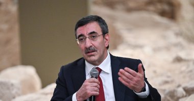 Vice President Cevdet Yılmaz talks to reporters after a meeting with ministers in the capital Ankara, Türkiye, Dec. 29, 2024. (AA Photo)