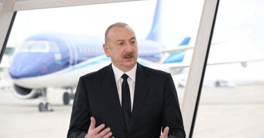 Azerbaijan&#039;s President Ilham Aliyev attends an interview with Azerbaijan Television at Heydar Aliyev International Airport outside Baku, Azerbaijan, Dec. 29, 2024. (Official website of the President of the Republic of Azerbaijan/Handout via Reuters)