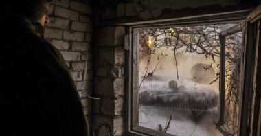 A handout photo made available by the press service of the Ukrainian Armed Forces shows servicemen of the artillery unit of the 24th Mechanized Brigade firing a 2S1 self-propelled 122mm howitzer towards Russian positions near Chasiv Yar Donetsk region, Ukraine, Dec.12, 2024.  (EPA Photo)