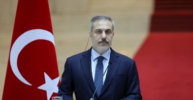 Foreign Minister Hakan Fidan speaks at a news conference in Damascus, Syria, Dec. 22, 2024. (AA File Photo)