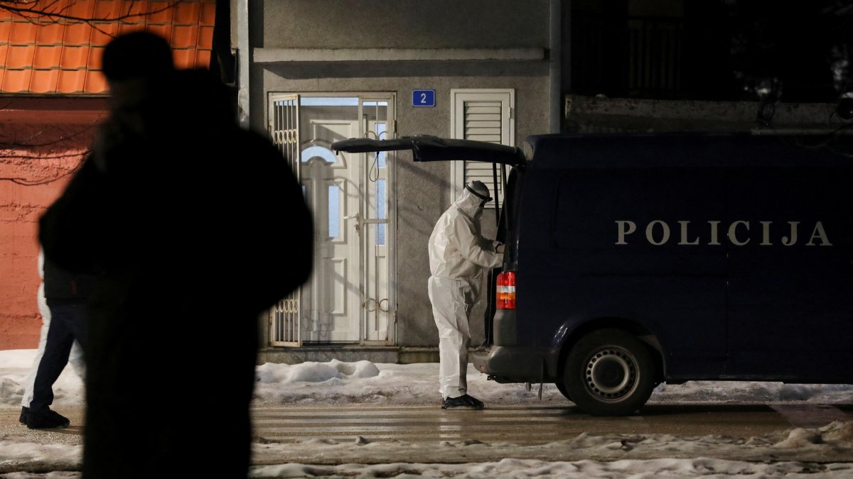 Forensics prepare to work at the scene where a gunman opened fire at a restaurant and killed several people in Cetinje, Montenegro, Jan. 1, 2025. (Reuters Photo)