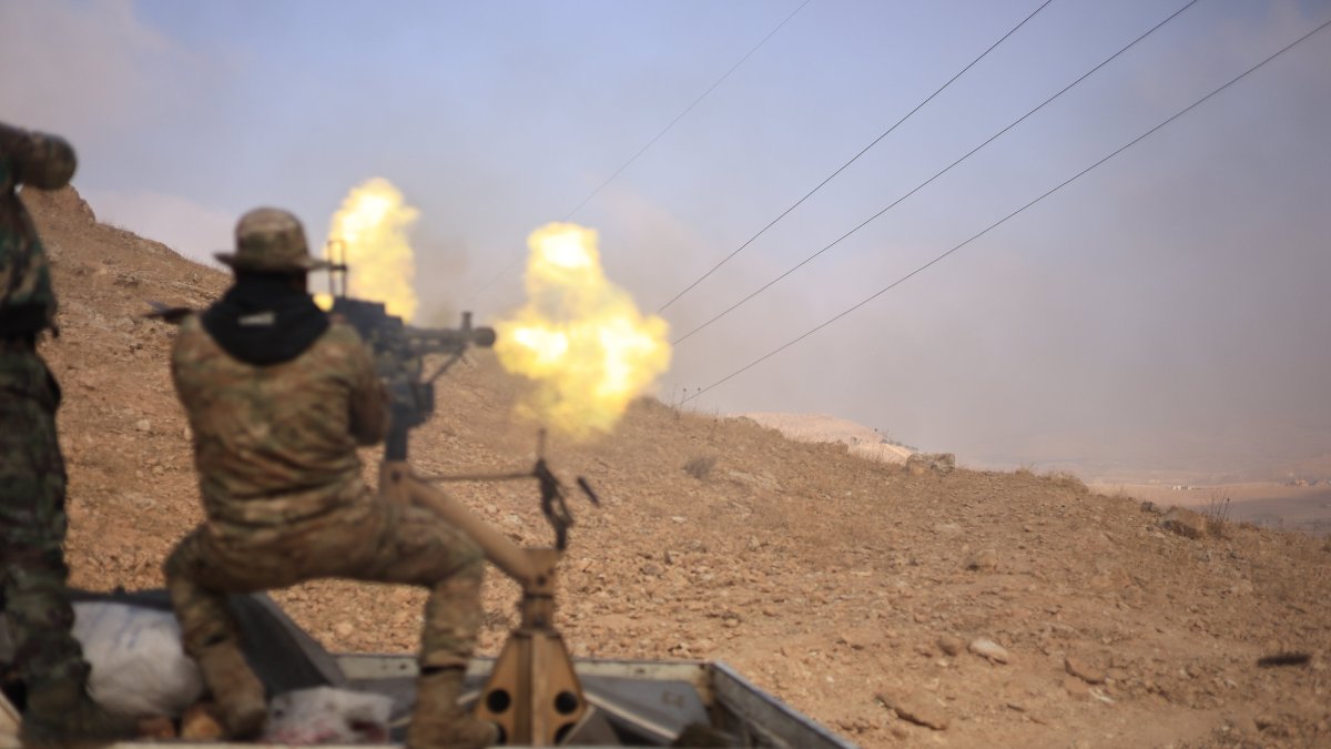 SNA forces clash with PKK/YPG near Manbij, Syria, Dec. 30, 2024. (AA Photo)