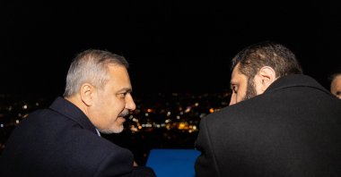 Foreign Minister Hakan Fidan (L) meets with leader of the Syria new government Ahmed al-Sharaa, Damascus, Syria, Dec 22, 2024. (Reuters Photo)