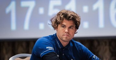 Undated photo of chess grandmaster Magnus Carlsen during a match. (DHA)