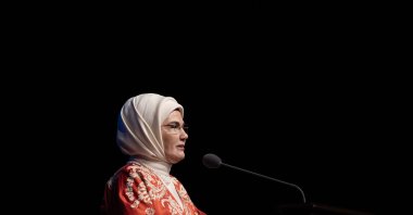 First lady Emine Erdoğan speaks at the "Anadoludakiler Project" documentary launch, Ankara, Türkiye, Dec. 17, 2024. (AA Photo)