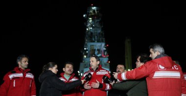 Energy and Natural Resources Minister Alparslan Bayraktar speaks to reporters during a visit to Filyos, Zonguldak, northern Türkiye, Dec. 31, 2024. (AA Photo)