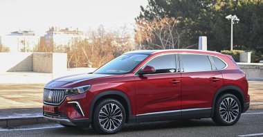 A Togg T10X belonging to Industry and Technology Minister Mehmet Fatih Kacır is seen in Ankara, Türkiye, Dec. 19, 2024. (AA Photo)