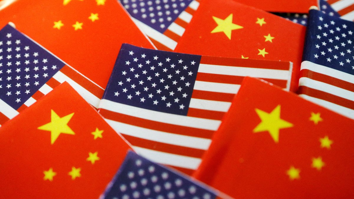 The flags of the U.S. and China are seen in this illustration picture taken August 2, 2022. (Reuters Photo)