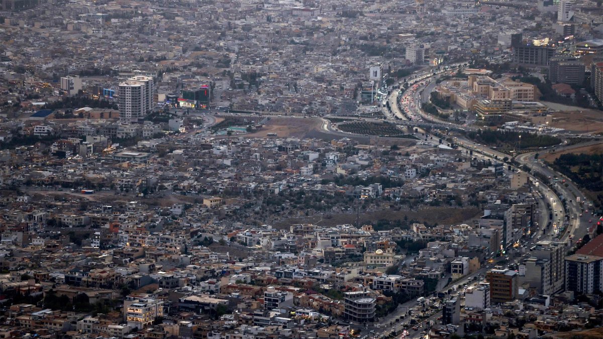 An aerial view shows Sulaymaniyah, a city under the Kurdistan Regional Government (KRG) administration, northern Iraq, Oct. 18, 2024. (AFP Photo)