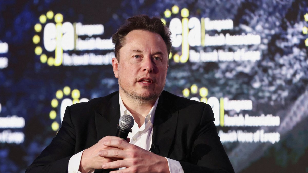 Tesla CEO Elon Musk attends a conference organized by the European Jewish Association, Krakow, Poland, Jan. 22, 2024. (Reuters Photo)