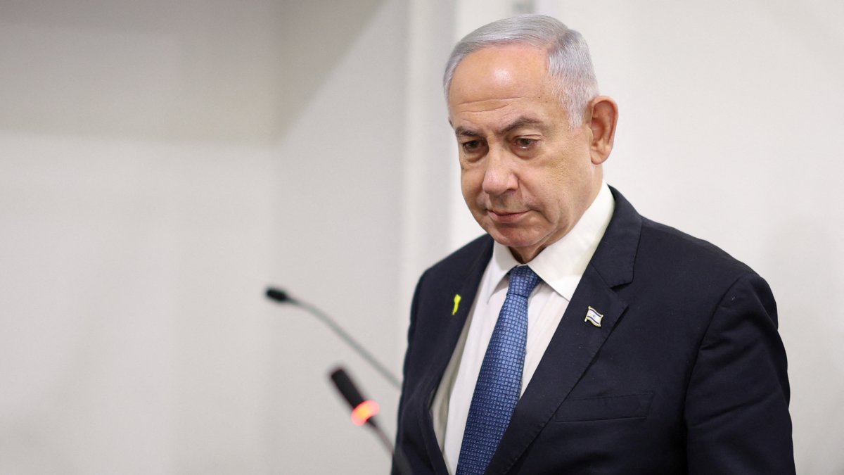 Israeli Prime Minister Benjamin Netanyahu attends his trial on corruption charges at the district court, Tel Aviv, Israel, Dec. 16, 2024. (Reuters Photo)