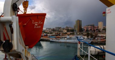 A ship is docked at the Mediterranean port of Latakia in western Syria on Dec. 30, 2024. (AFP Photo)