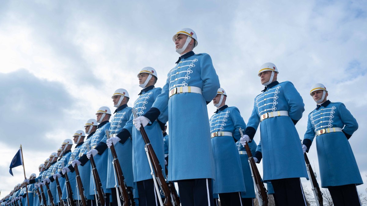 A view of the rehearsal of the Presidential Guard Regiment, Ankara, Türkiye, Jan. 4, 2025. (AA Photo)