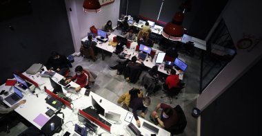 Game developers are seen at a technopark in the western province of Izmir, Türkiye, March 25, 2021. (AA Photo)