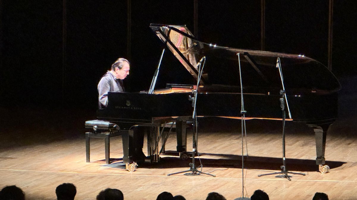 Renowned pianist and composer Fazıl Say gives a concert for his audience at the Ahmed Adnan Saygun Art Center, Izmir, Türkiye, Jan. 5, 2025. (AA Photo)