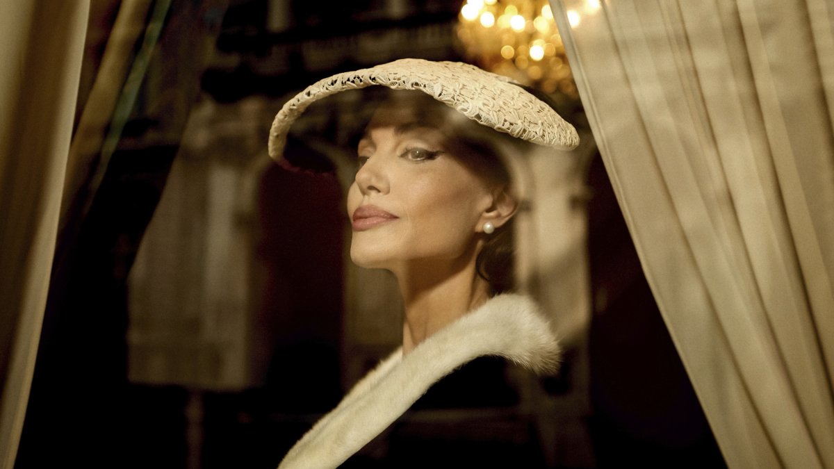This image released by Netflix shows Angelina Jolie as Maria Callas in a scene from &quot;Maria.&quot; (AP Photo)