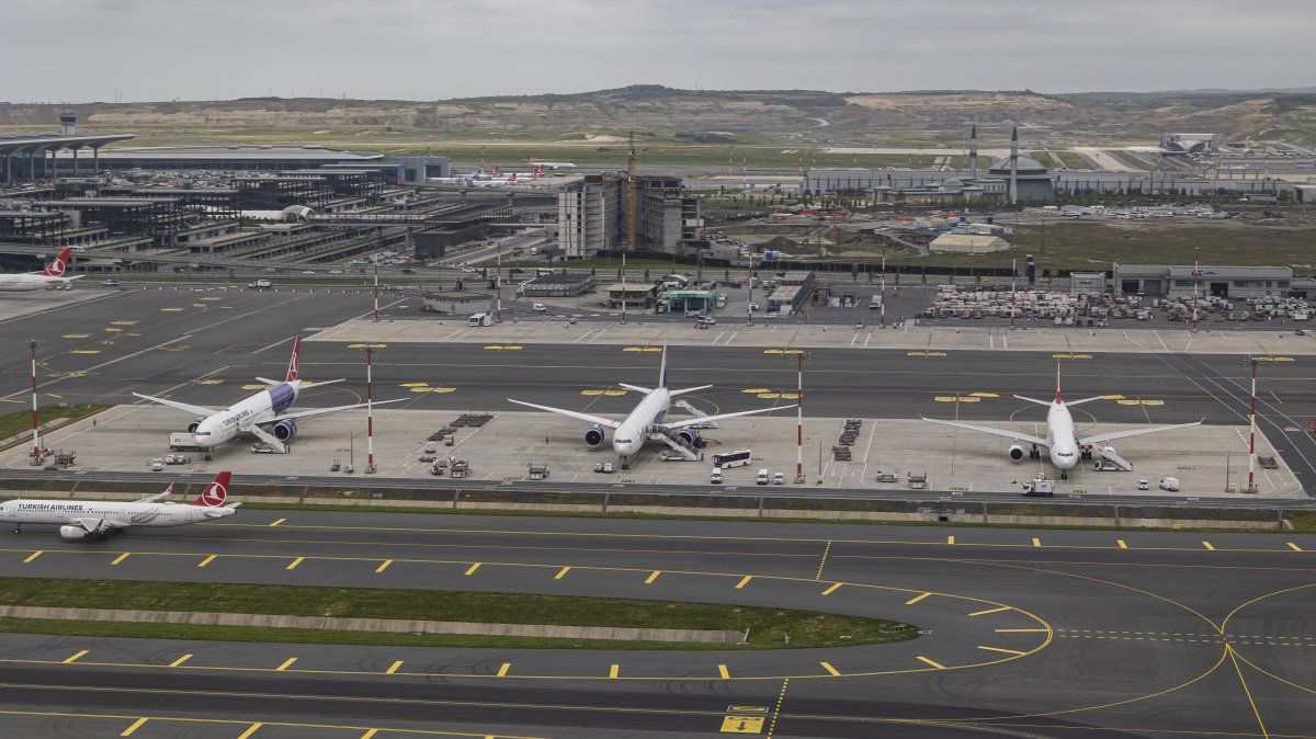 Aircraft park on the tarmac at Istanbul Airport, Istanbul, Türkiye,  April 26, 2024. (Reuters Photo)