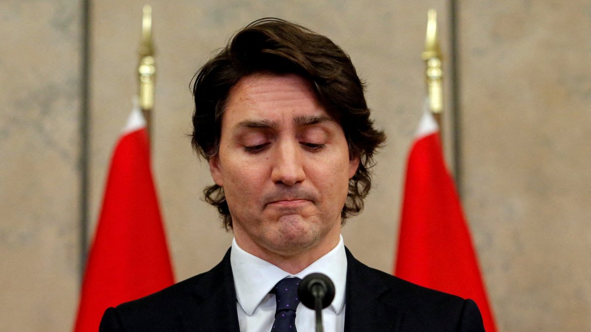 Canada&#039;s Prime Minister Justin Trudeau speaks at a news conference as truckers and their supporters continue to protest against coronavirus disease (COVID-19) vaccine mandates, in Ottawa, Ontario, Canada, Feb. 11, 2022. (Reuters File Photo)