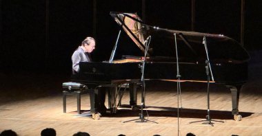 Renowned pianist and composer Fazıl Say gives a concert for his audience at the Ahmed Adnan Saygun Art Center, Izmir, Türkiye, Jan. 5, 2025. (AA Photo)