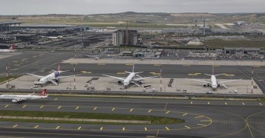 Aircraft park on the tarmac at Istanbul Airport, Istanbul, Türkiye,  April 26, 2024. (Reuters Photo)