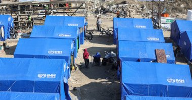 A tent camp built by the Humanitarian Relief Foundation (IHH) in the Shujaiya neighborhood of Gaza, Palestine, Jan. 2, 2025. (AA Photo)
