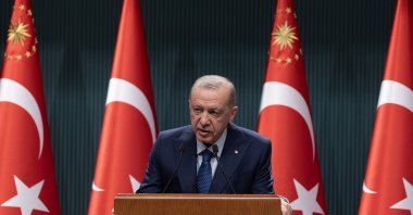 President Recep Tayyip Erdoğan speaks to reporters after a cabinet meeting in the capital Ankara, Jan. 6, 2025. (AA Photo)