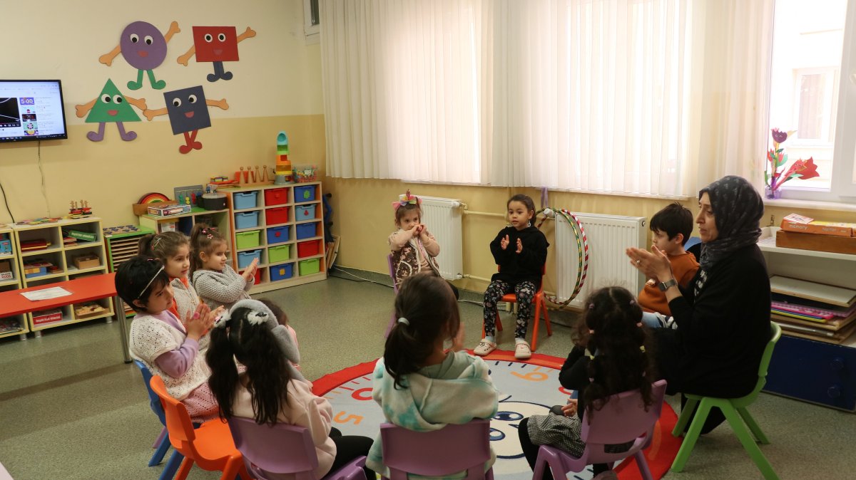 Students study at Türkan Sabancı School for the Visually Impaired, Istanbul, Türkiye, Jan. 7, 2024. (AA Photo) 