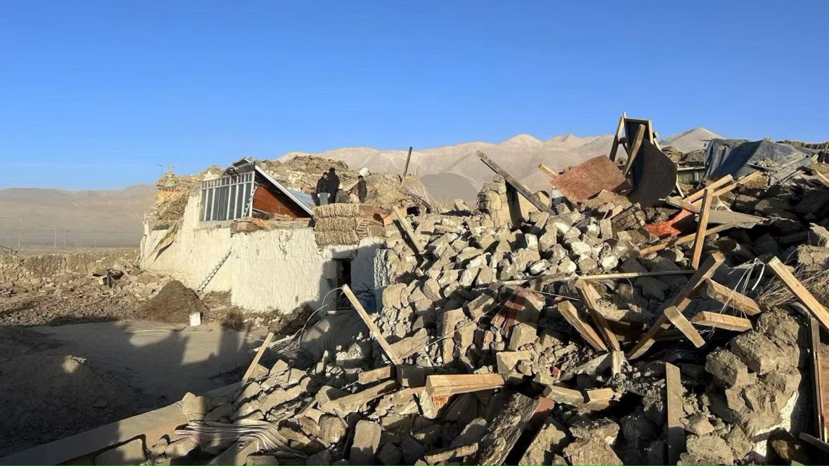 Damaged houses are pictured after an earthquake at a village in Shigatse, Tibet Autonomous Region, China, Jan. 7, 2025. (Reuters Photo)