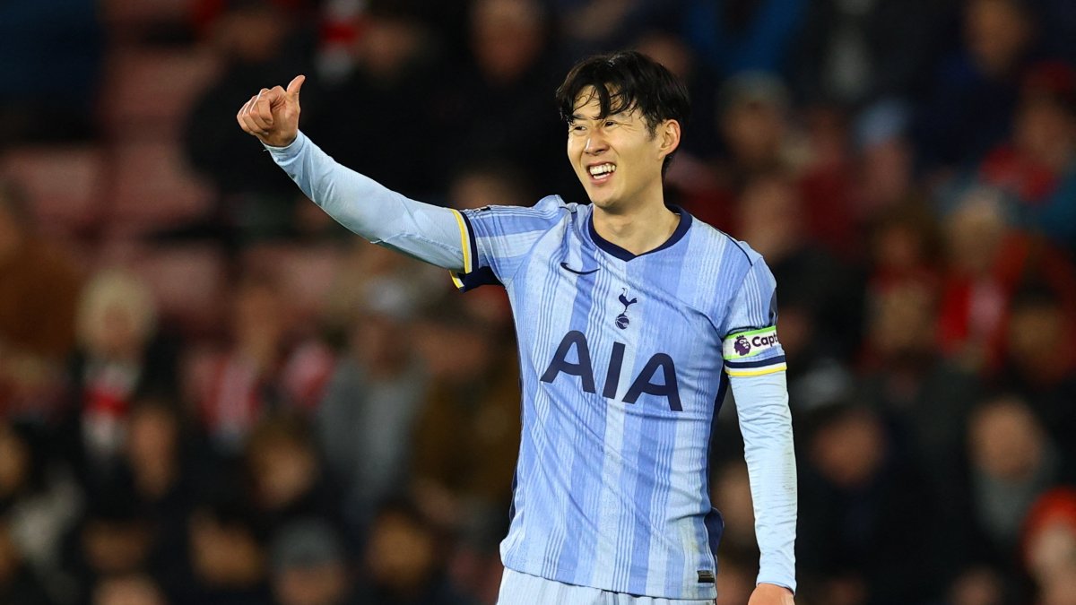 Tottenham Hotspur&#039;s Son Heung-min reacts during the Premier League match against Southampton at the St. Mary&#039;s Stadium, Southampton, Britain, Dec. 15, 2024. (Reuters Photo)