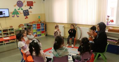 Students study at Türkan Sabancı School for the Visually Impaired, Istanbul, Türkiye, Jan. 7, 2024. (AA Photo) 
