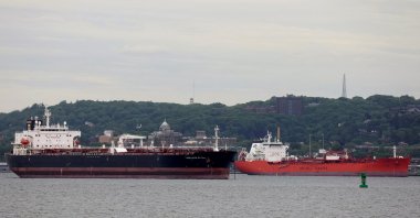Oil tankers the Yamilah III and the Bow Gemini are seen anchored in New York Harbor, New York City, U.S., May 24, 2022. (Reuters Photo)
