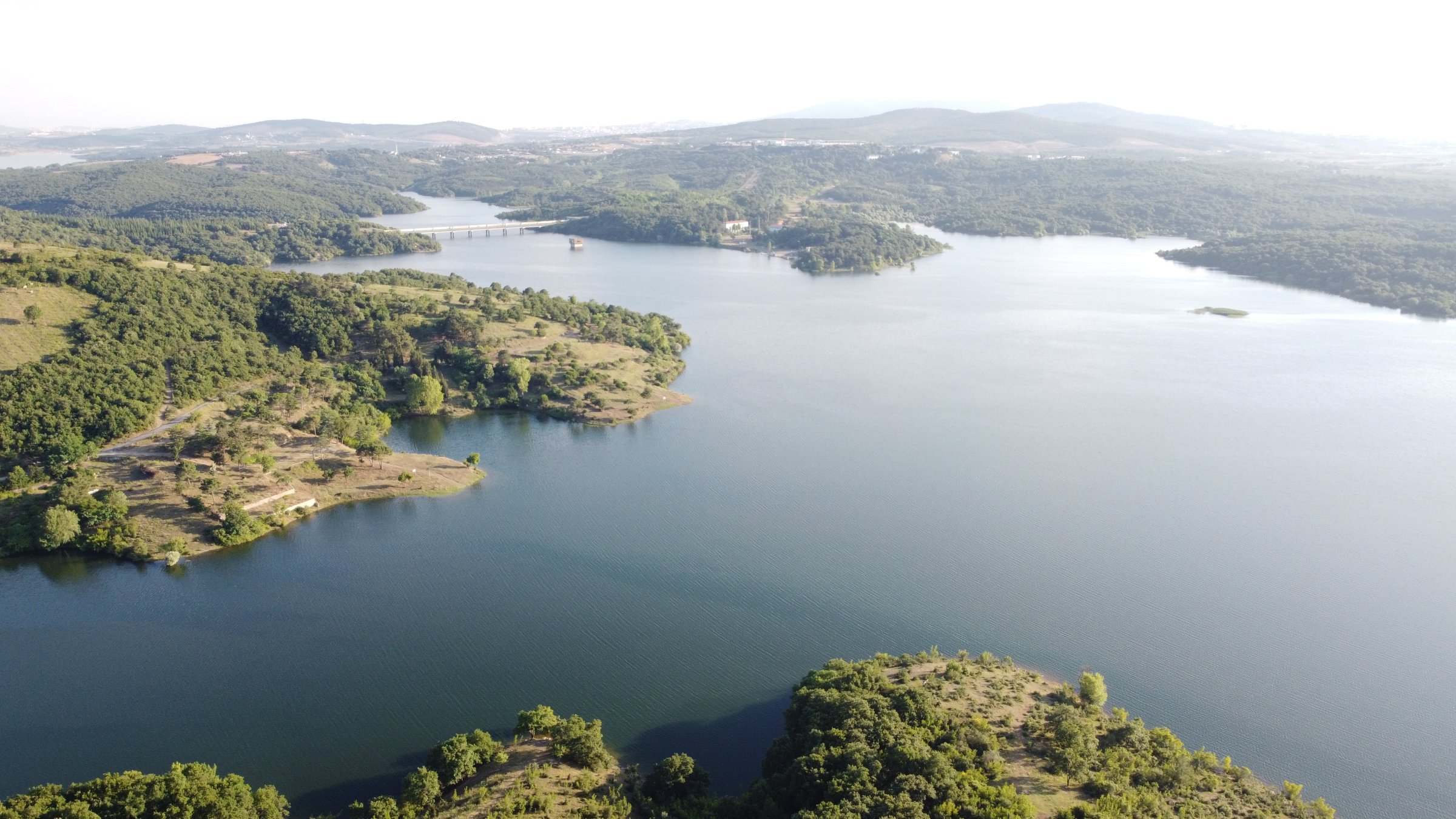 An undated photo of Ömerli reservoir which supplies water to Istanbul, Türkiye. (Shutterstock Photo) 