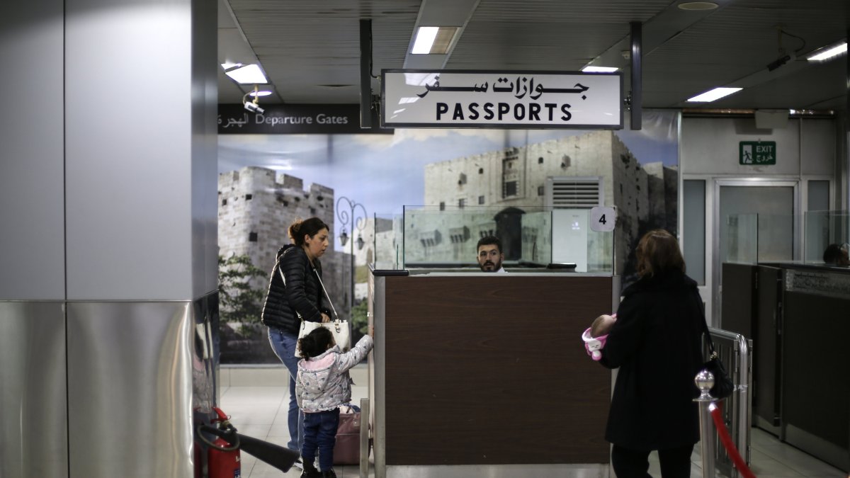 Passengers wait for passport control upon arrival at Damascus International Airport in Damascus, Syria, Jan. 7, 2025. (EPA Photo)