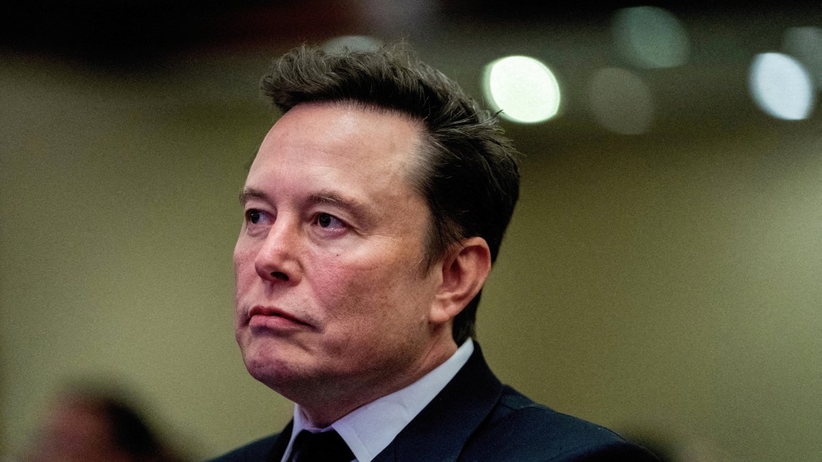 Tesla CEO and X owner Elon Musk listens as U.S. President-elect Donald Trump speaks during a meeting with House Republicans at the Hyatt Regency Hotel in Washington, D.C., U.S., Nov.13, 2024. (Reuters File Photo)