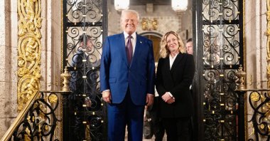 U.S. President-elect Donald Trump meets with Italian Prime Minister Giorgia Meloni at Mar-a-Lago in Palm Beach, Florida, U.S., Jan. 4, 2025. (Reuters Photo)