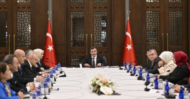 Vice President Cevdet Yılmaz chairs the first meeting of the Population Policies Board at the Presidential Complex, Ankara, Türkiye, Jan. 9, 2024. (AA Photo) 