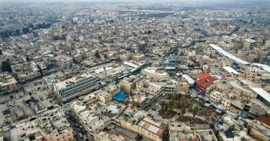 This aerial view shows a section of the city of Manbij in Aleppo province, northern Syria, Jan. 4, 2025. (AFP Photo)