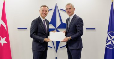NATO Secretary-General Jens Stoltenberg meets with Zeki Levent Gümrükçü, incoming NATO Permanent Representative for Türkiye, Jan. 13, 2023. (NATO Handout)